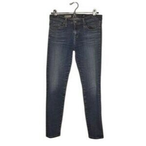 AG Adriano Goldschmied The Stevie Ankle Slim Straight Jeans 28R Blue Feathered